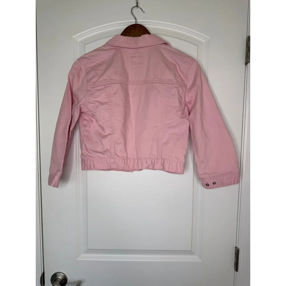 Gap Girls Pink Cotton Denim Trucker Jacket Cropped XXL 14-16 Retails $49.95